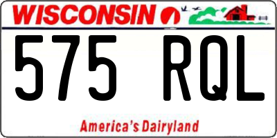 WI license plate 575RQL