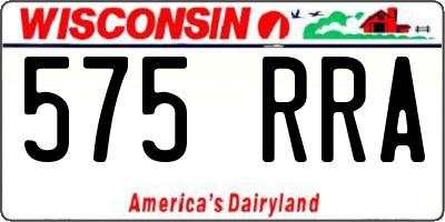 WI license plate 575RRA