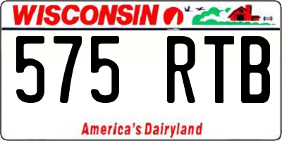 WI license plate 575RTB