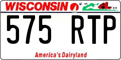 WI license plate 575RTP