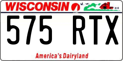 WI license plate 575RTX