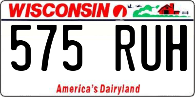 WI license plate 575RUH
