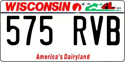 WI license plate 575RVB