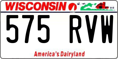 WI license plate 575RVW