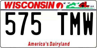 WI license plate 575TMW