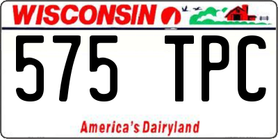 WI license plate 575TPC