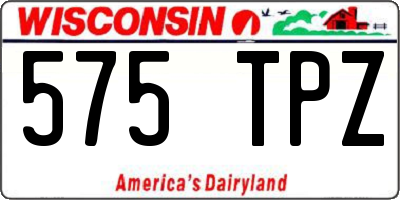 WI license plate 575TPZ