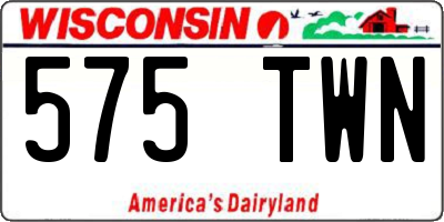 WI license plate 575TWN