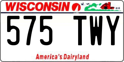 WI license plate 575TWY