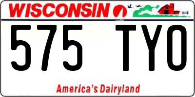 WI license plate 575TYO