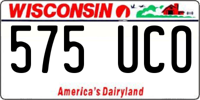 WI license plate 575UCO