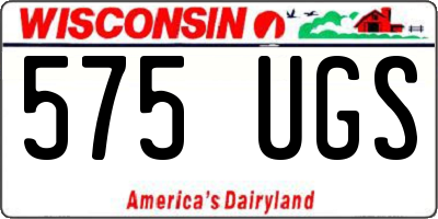 WI license plate 575UGS