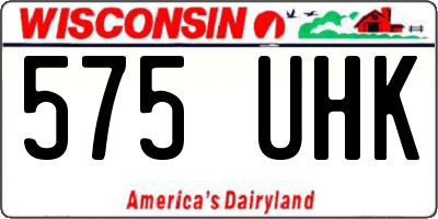 WI license plate 575UHK