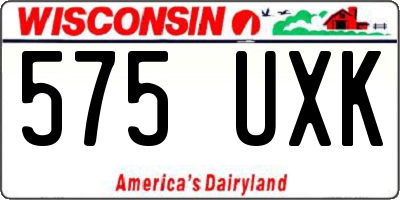 WI license plate 575UXK