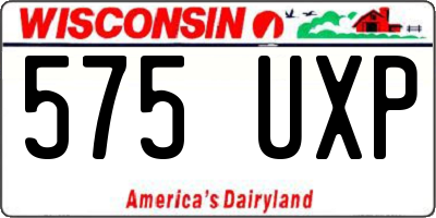WI license plate 575UXP