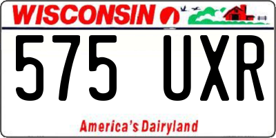 WI license plate 575UXR
