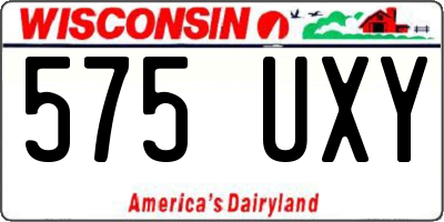 WI license plate 575UXY