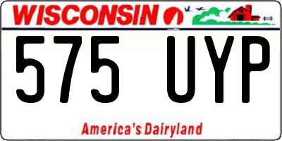 WI license plate 575UYP