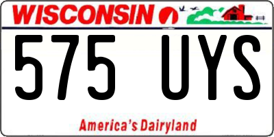 WI license plate 575UYS