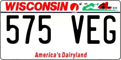 WI license plate 575VEG