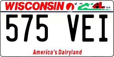 WI license plate 575VEI