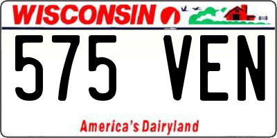 WI license plate 575VEN