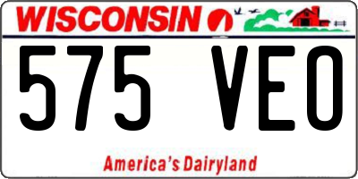 WI license plate 575VEO
