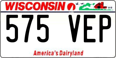 WI license plate 575VEP