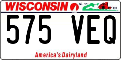 WI license plate 575VEQ