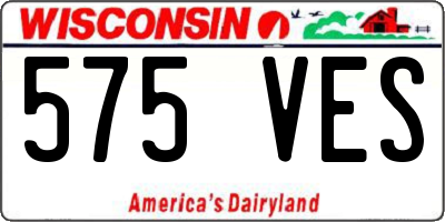 WI license plate 575VES