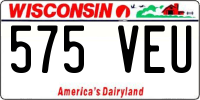 WI license plate 575VEU