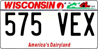 WI license plate 575VEX
