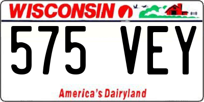 WI license plate 575VEY