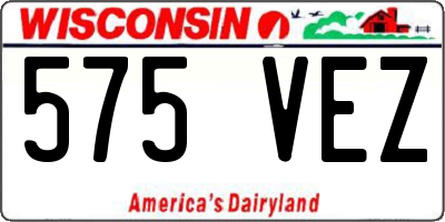 WI license plate 575VEZ