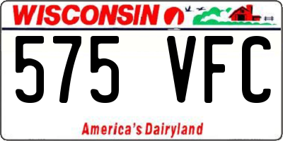 WI license plate 575VFC