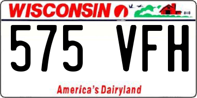 WI license plate 575VFH