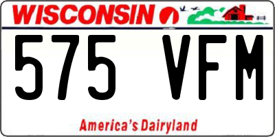WI license plate 575VFM