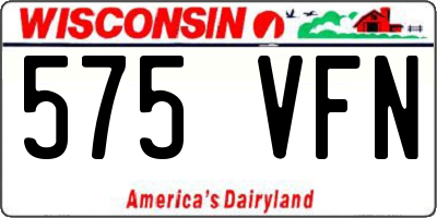 WI license plate 575VFN