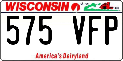 WI license plate 575VFP