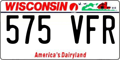 WI license plate 575VFR