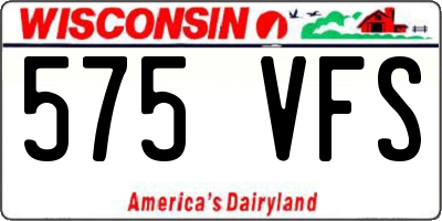 WI license plate 575VFS