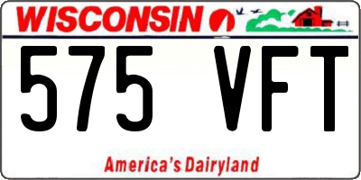 WI license plate 575VFT
