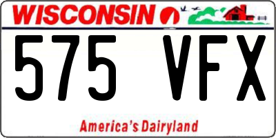 WI license plate 575VFX