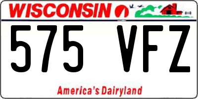 WI license plate 575VFZ