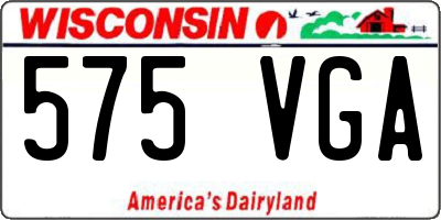 WI license plate 575VGA