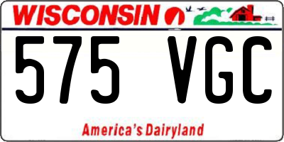 WI license plate 575VGC