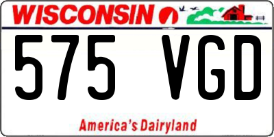 WI license plate 575VGD