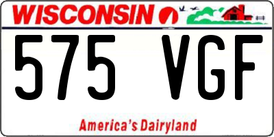 WI license plate 575VGF