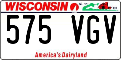 WI license plate 575VGV
