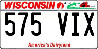 WI license plate 575VIX